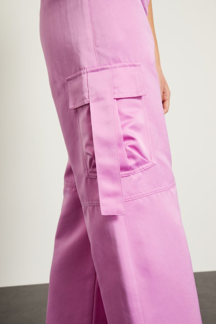Pantaloni a palazzo in raso Fashion Market - 3