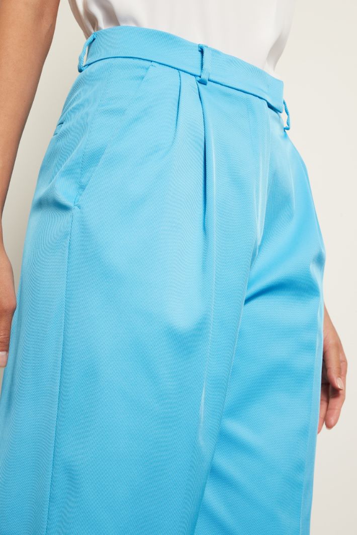 Pantaloni a palazzo con pinces - AZZURRO - Fashion Market - 3