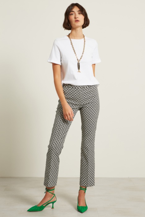 Pantaloni jacquard a trombetta Fashion Market