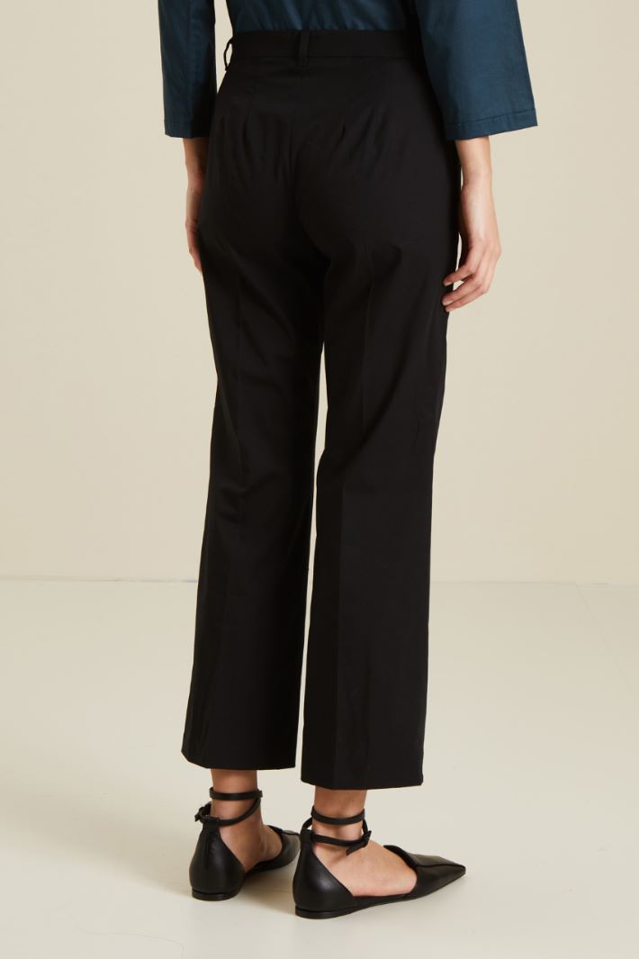 Pantaloni in cotone stretch - NERO - Fashion Market - 4