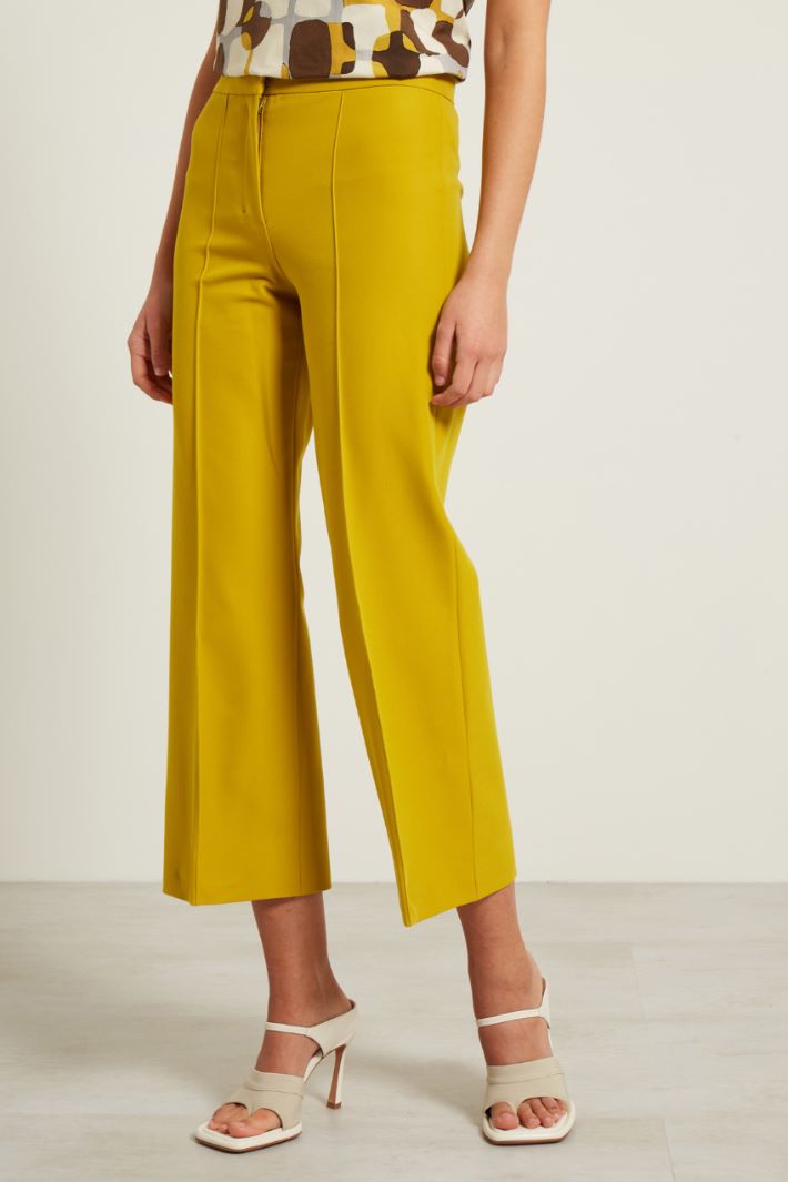 Pantaloni cropped stretch - SENAPE - Fashion Market - 2