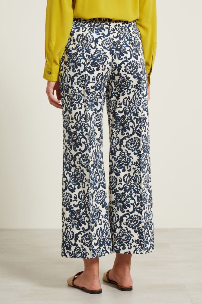 Pantalone in popeline - BLU BIANCO - Fashion Market - 4