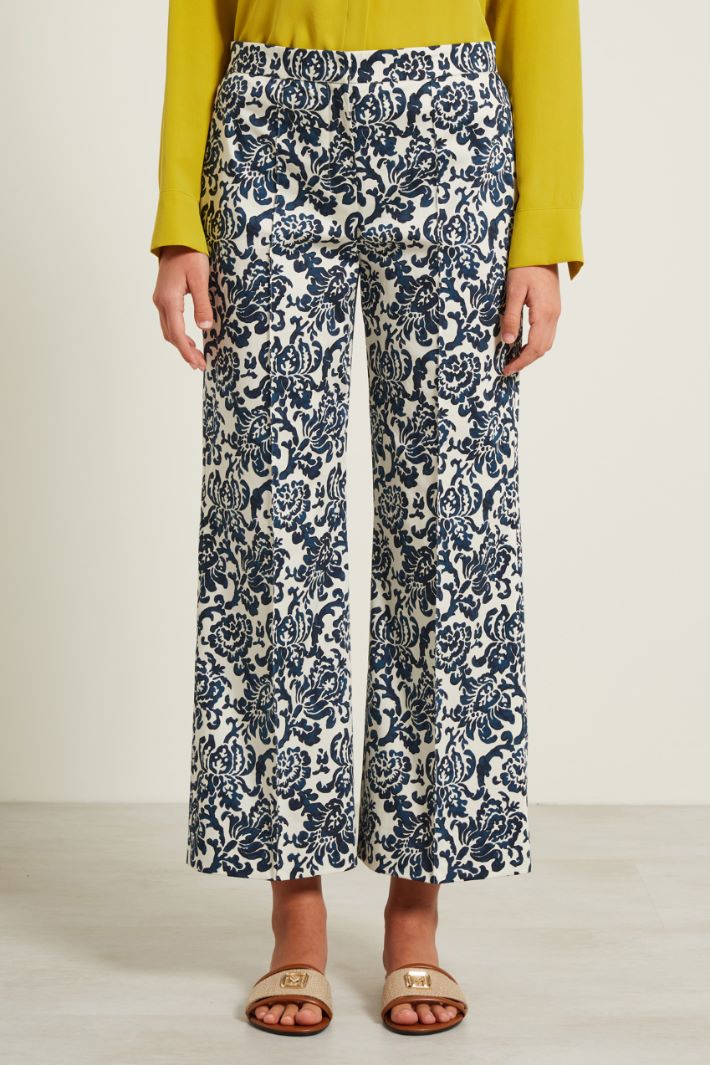 Pantalone in popeline - BLU BIANCO - Fashion Market - 2