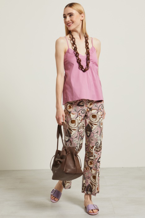 Pantaloni in popeline stampato Fashion Market