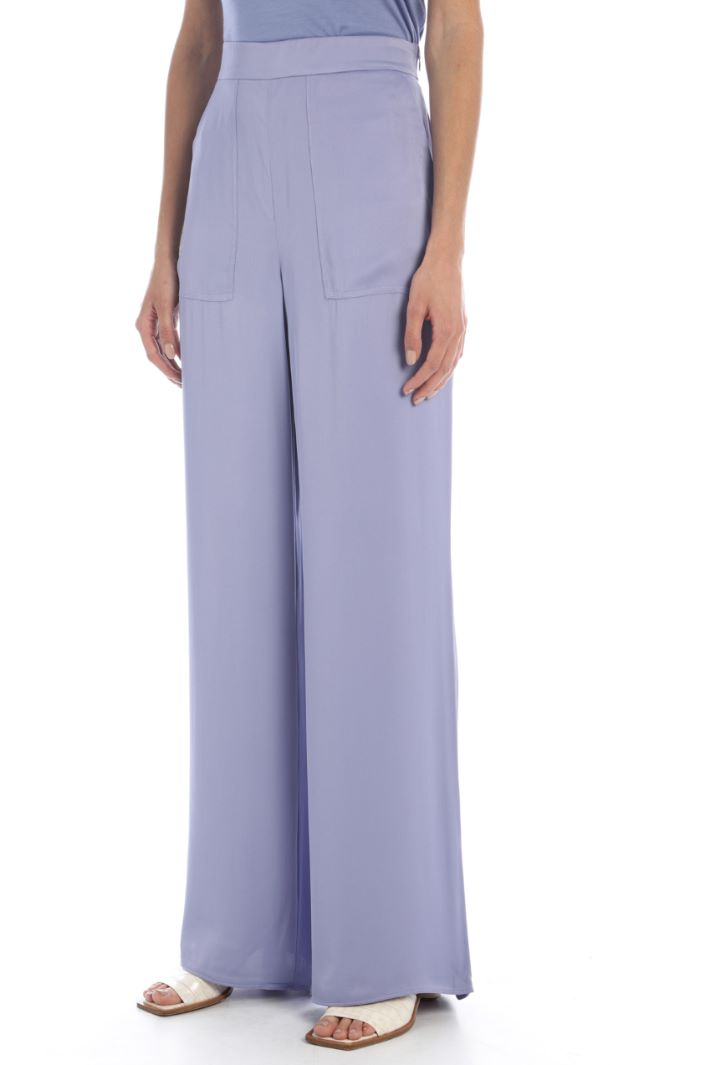 Pantaloni a palazzo in raso - LILLA - Fashion Market - 5