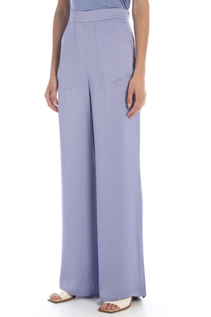 Pantaloni a palazzo in raso - LILLA - Fashion Market - 2