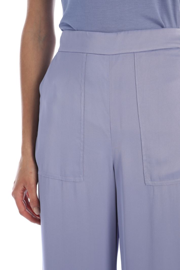 Pantaloni a palazzo in raso - LILLA - Fashion Market - 3