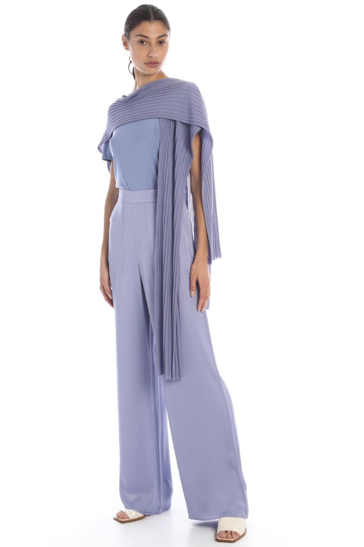 Pantaloni a palazzo in raso - LILLA - Fashion Market
