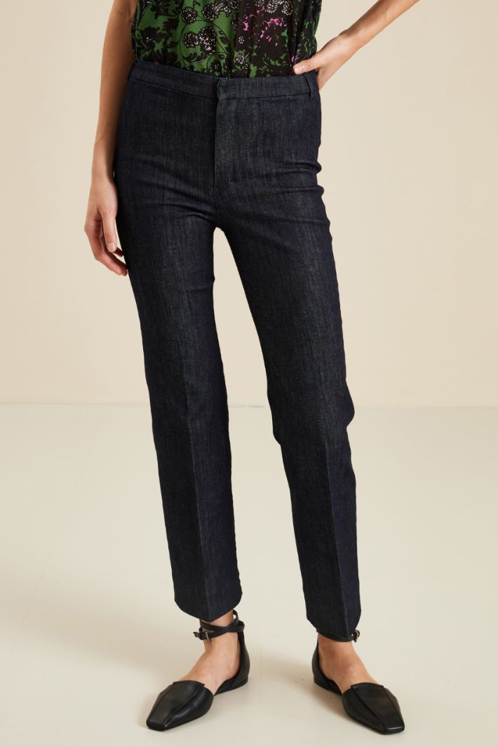 Pantaloni in denim - BLU SCURO DENIM - Fashion Market - 2