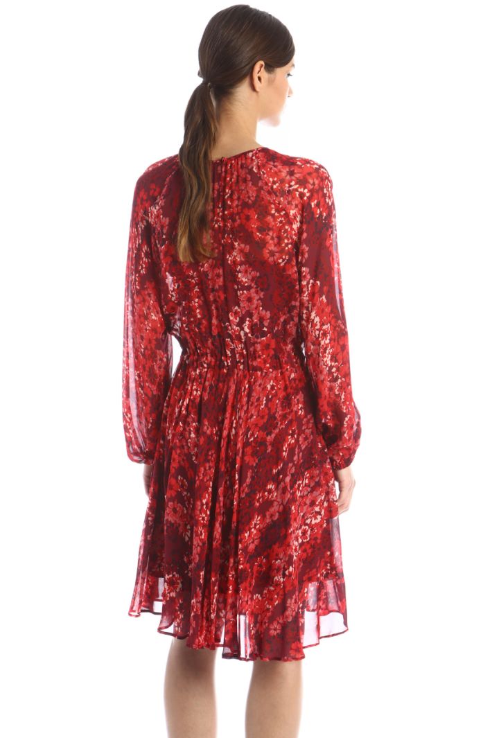 Abito in georgette a fantasia - BORDEAUX - Fashion Market - 4