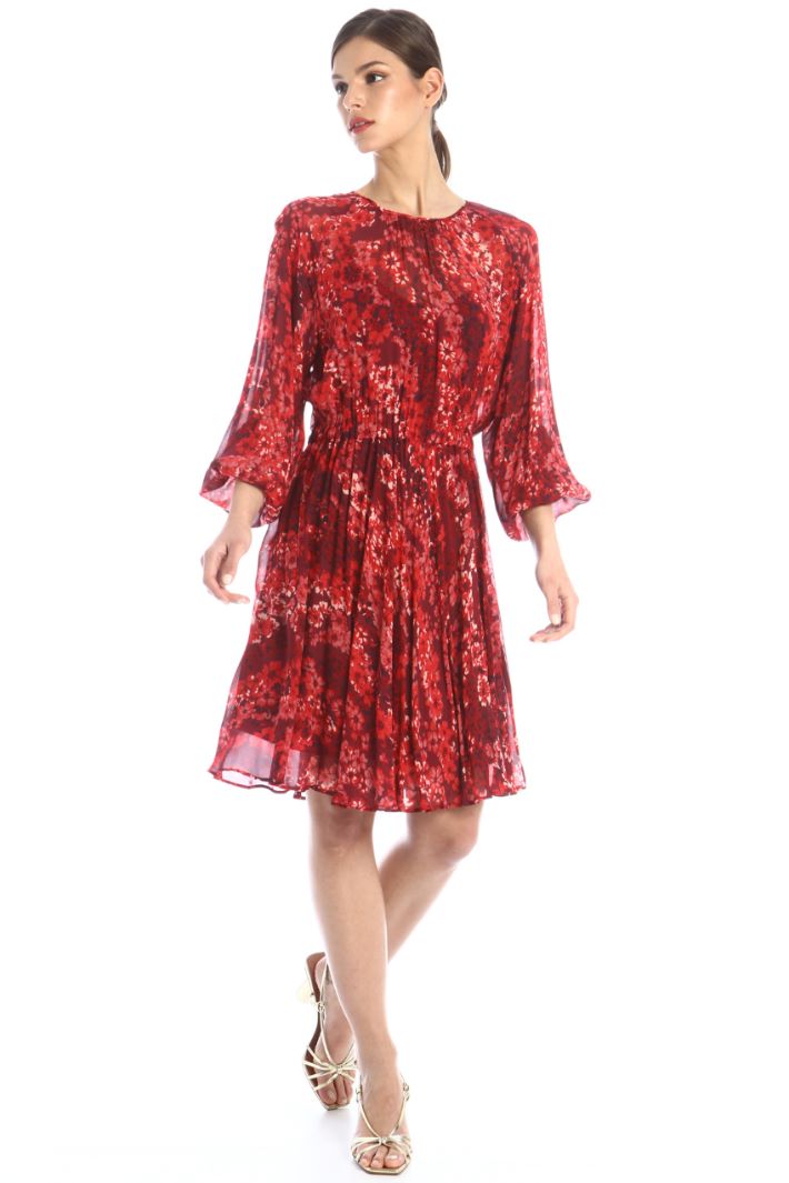 Abito in georgette a fantasia - BORDEAUX - Fashion Market - 2