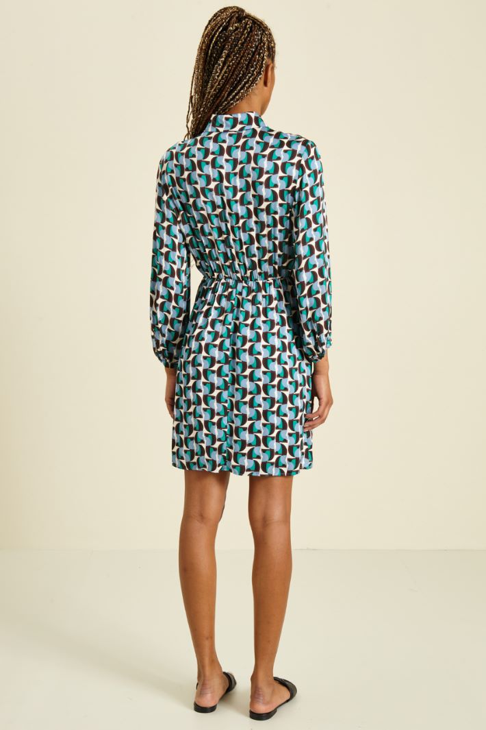 Abito in raso - PANNA TURCHESE  - Fashion Market - 4