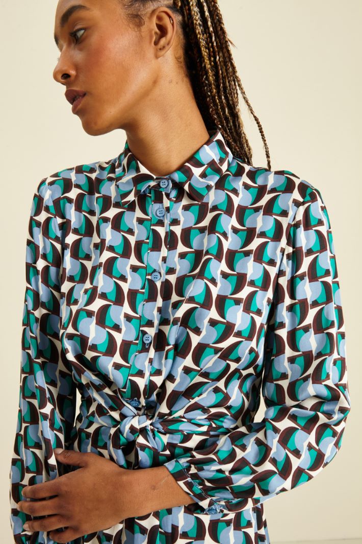 Abito in raso - PANNA TURCHESE  - Fashion Market - 3