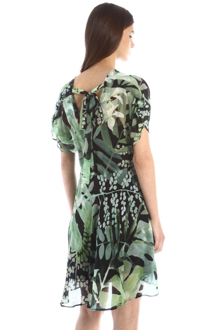 Abito in georgette di seta - VERDE NERO - Fashion Market - 4