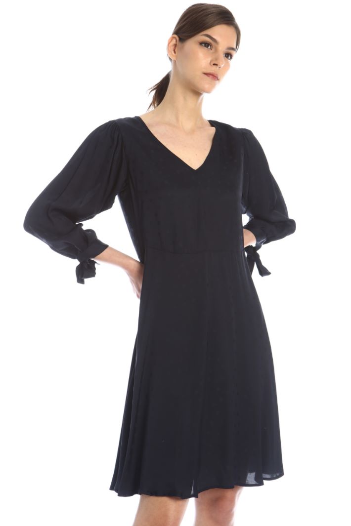 Abito svasato in jacquard - BLU NOTTE - Fashion Market - 5
