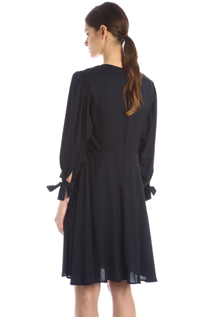 Abito svasato in jacquard - BLU NOTTE - Fashion Market - 4