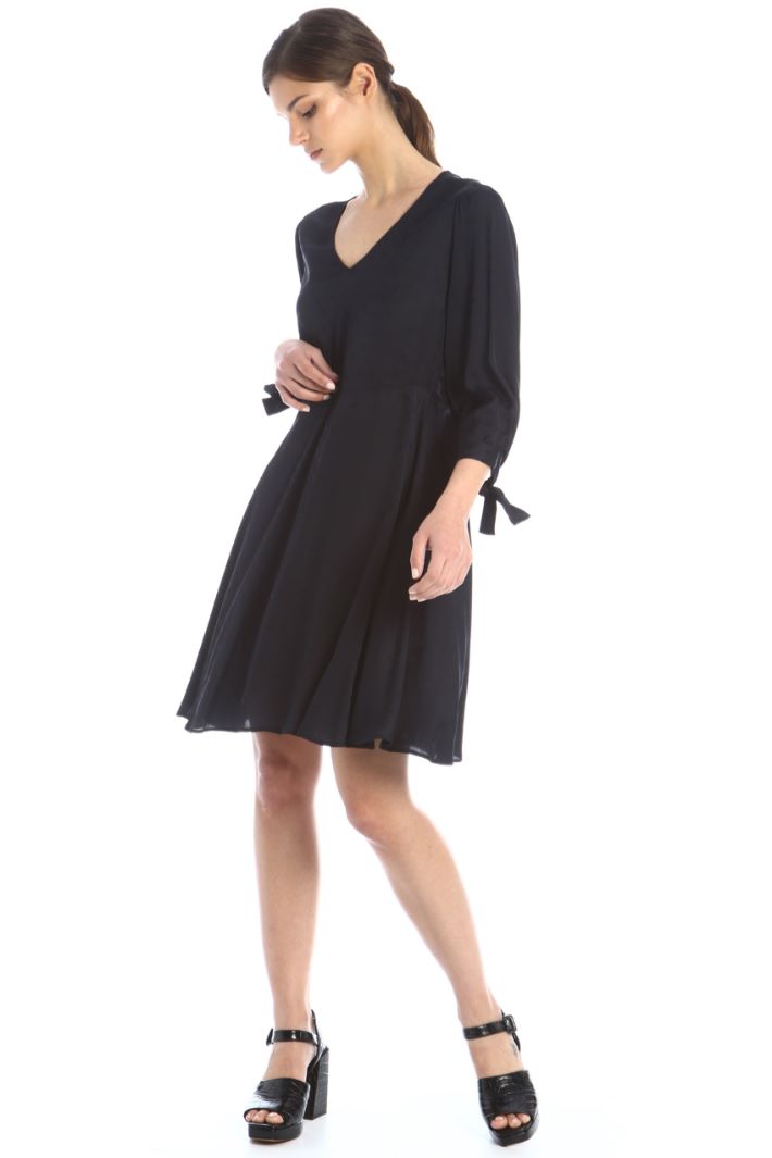 Abito svasato in jacquard - BLU NOTTE - Fashion Market