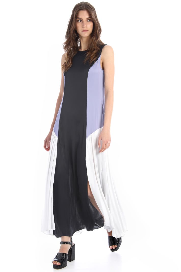 Abito lungo in raso - BLU NOTTE - Fashion Market