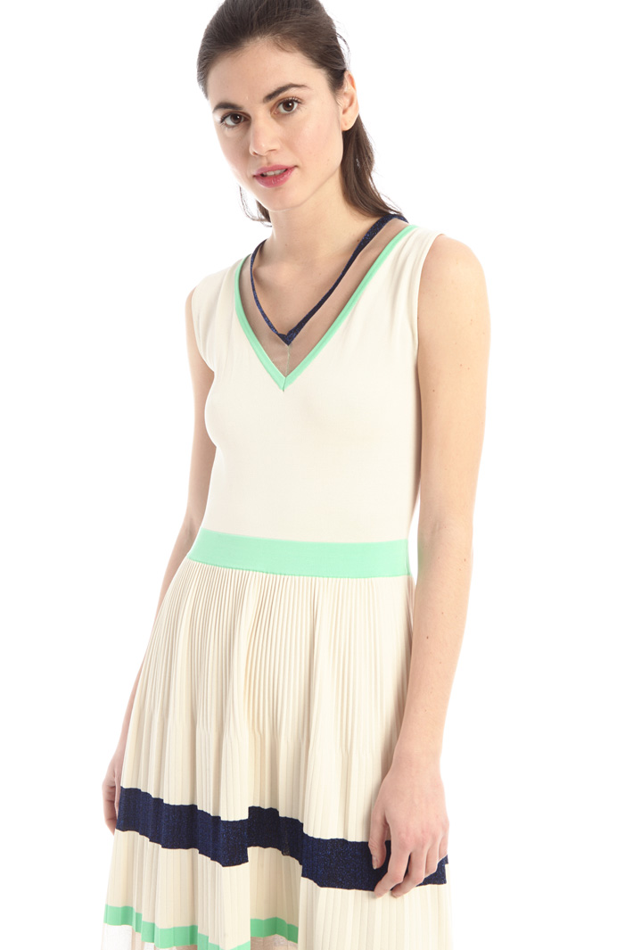 Abito midi in maglia  - AVORIO MENTA BLU - Fashion Market - 5