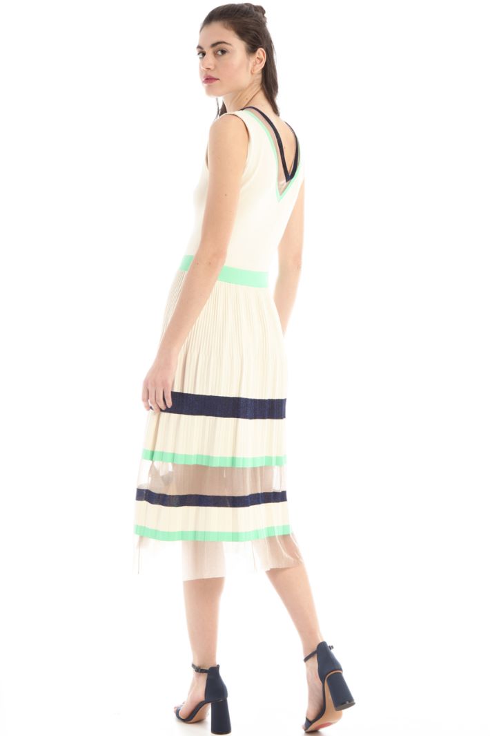 Abito midi in maglia  - AVORIO MENTA BLU - Fashion Market - 4