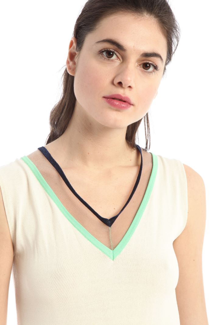 Abito midi in maglia  - AVORIO MENTA BLU - Fashion Market - 3
