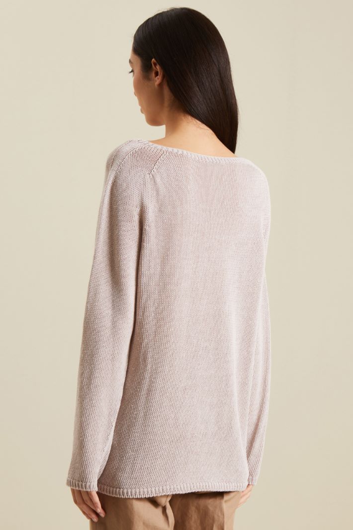 Maglia in filato di lino - GRIGIO PERLA - Fashion Market - 4