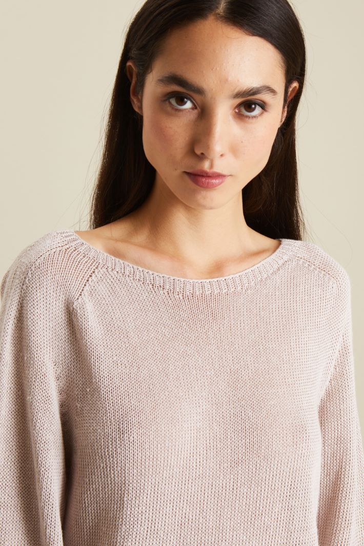 Maglia in filato di lino - GRIGIO PERLA - Fashion Market - 3