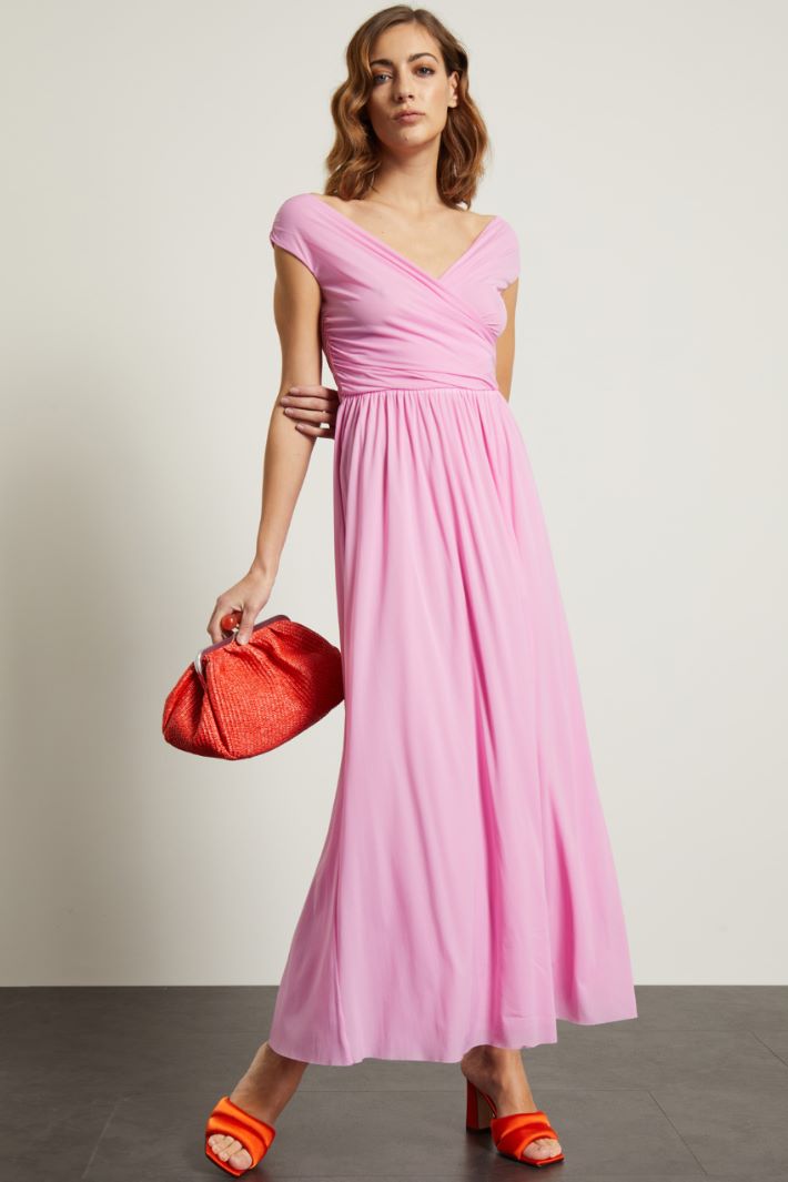 Abito lungo drappeggiato - ROSA BABY - Fashion Market