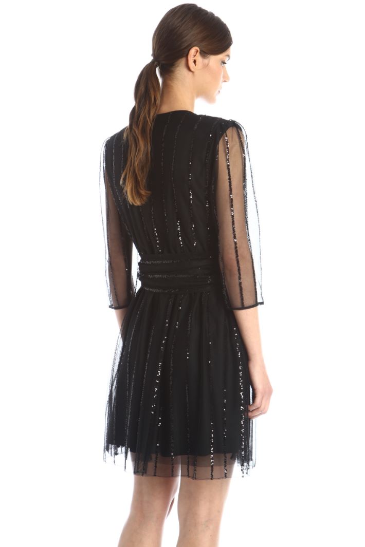 Abito in tulle con paillettes - NERO - Fashion Market - 4