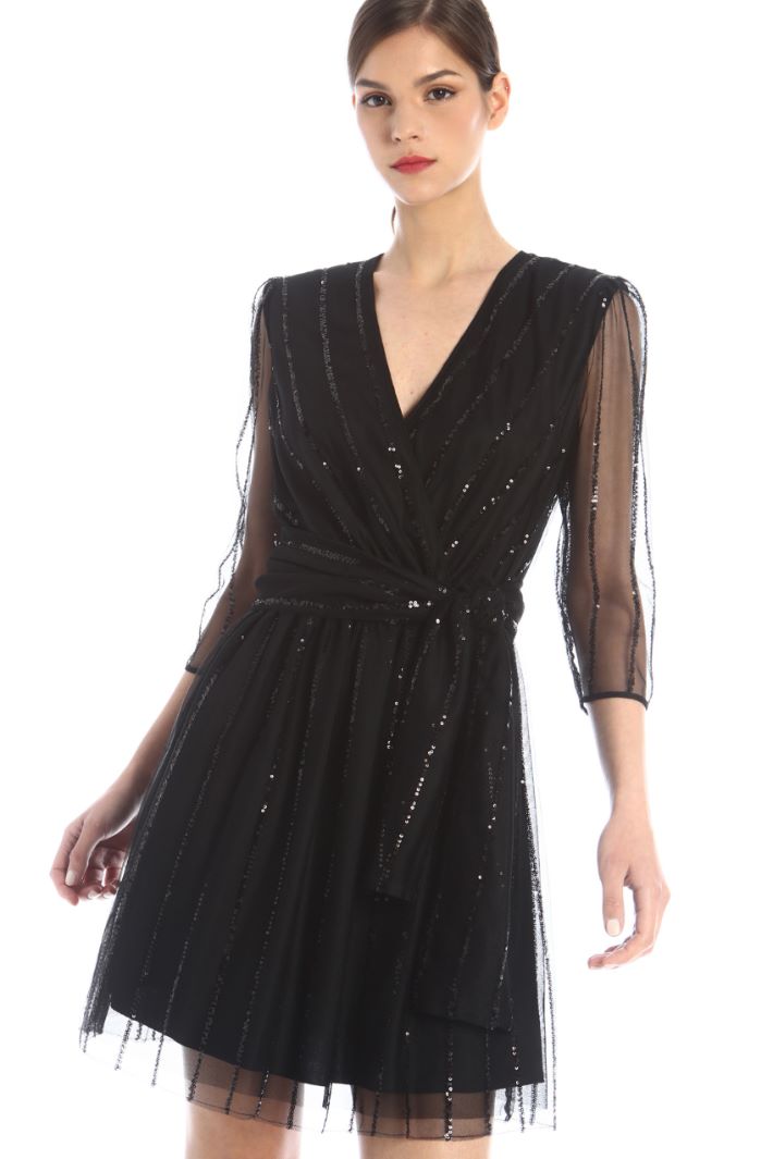 Abito in tulle con paillettes - NERO - Fashion Market - 2