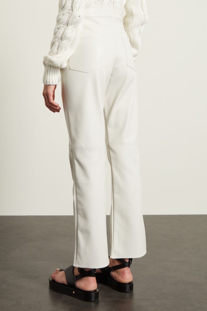 Pantalone in jersey spalmato - BIANCO - Fashion Market - 4