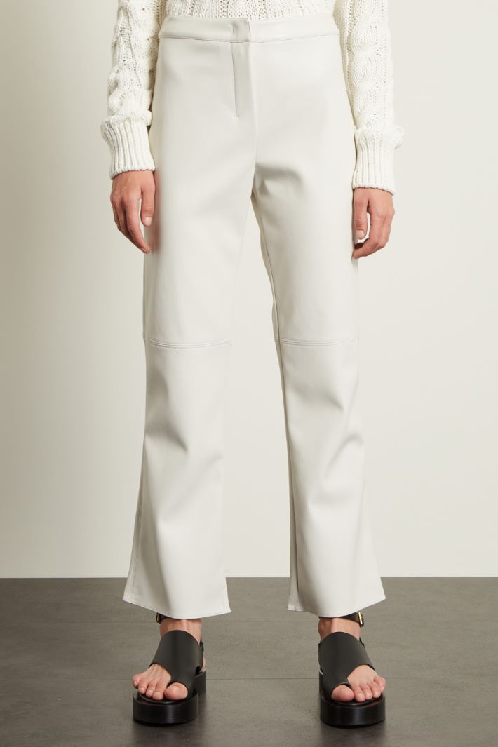 Pantalone in jersey spalmato - BIANCO - Fashion Market - 2