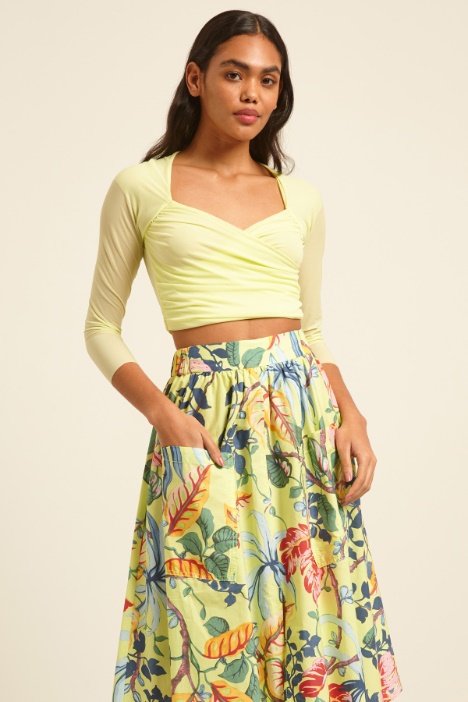 Crop top con scollo incrociato - Fashion Market