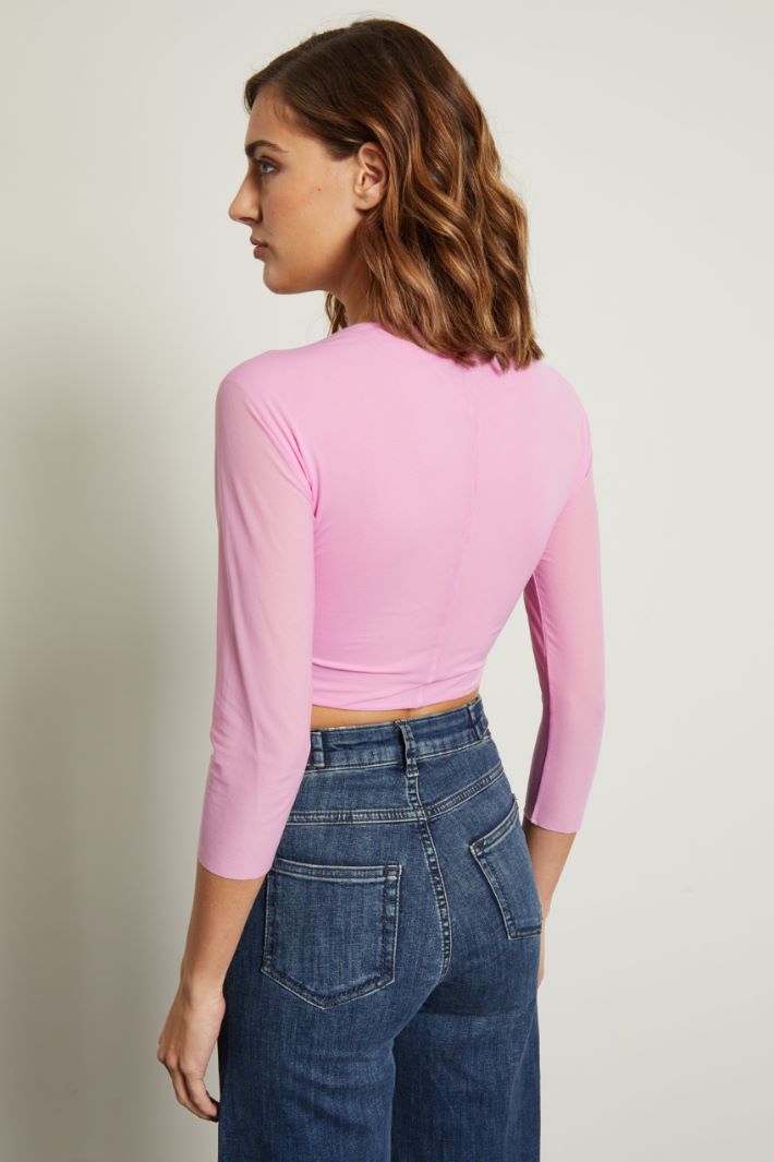 Crop top con scollo incrociato Fashion Market - 4