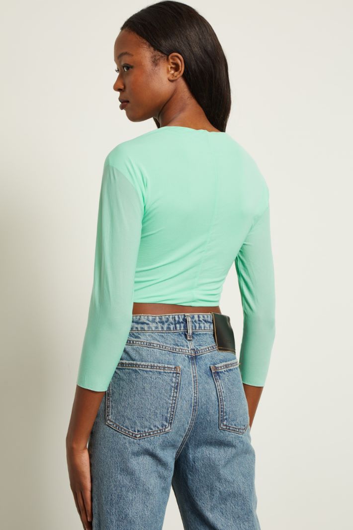 Crop top con scollo incrociato Fashion Market - 4