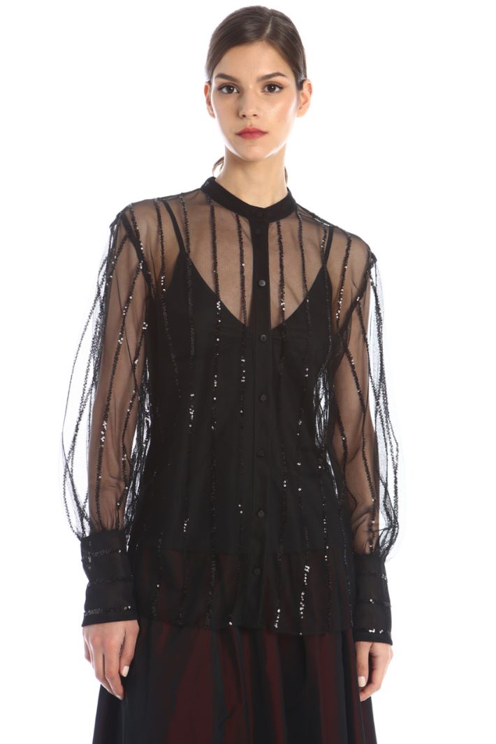 Blusa trasparente in tulle Fashion Market - 5