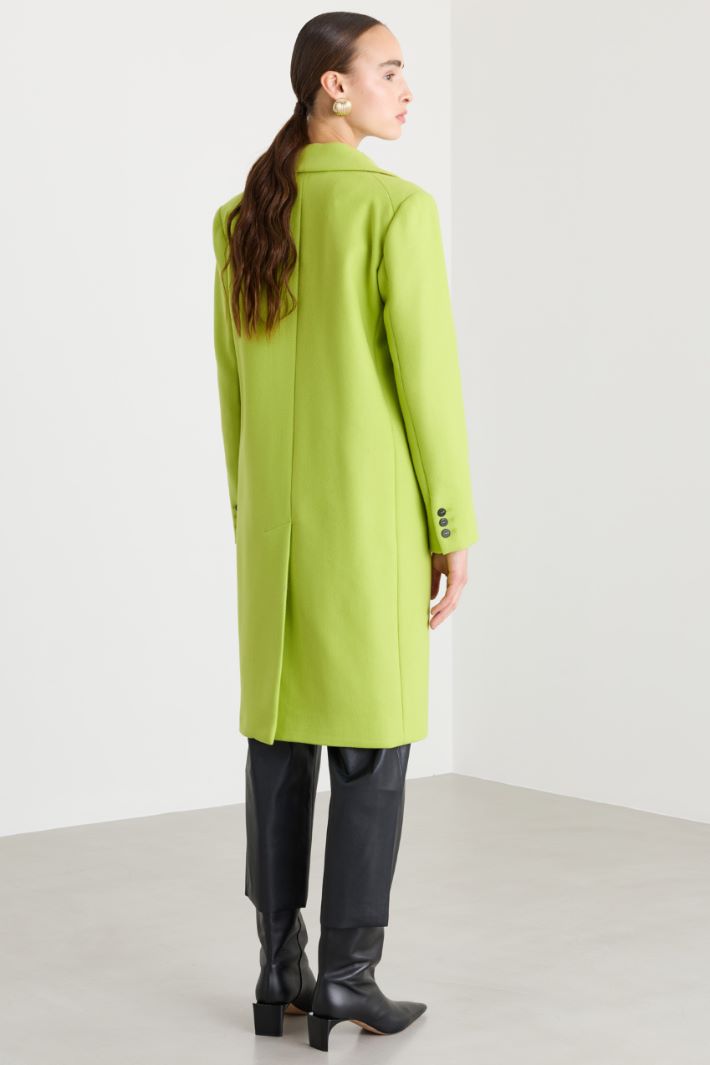 Cappotto doppiopetto in lana - VERDE - Fashion Market - 4