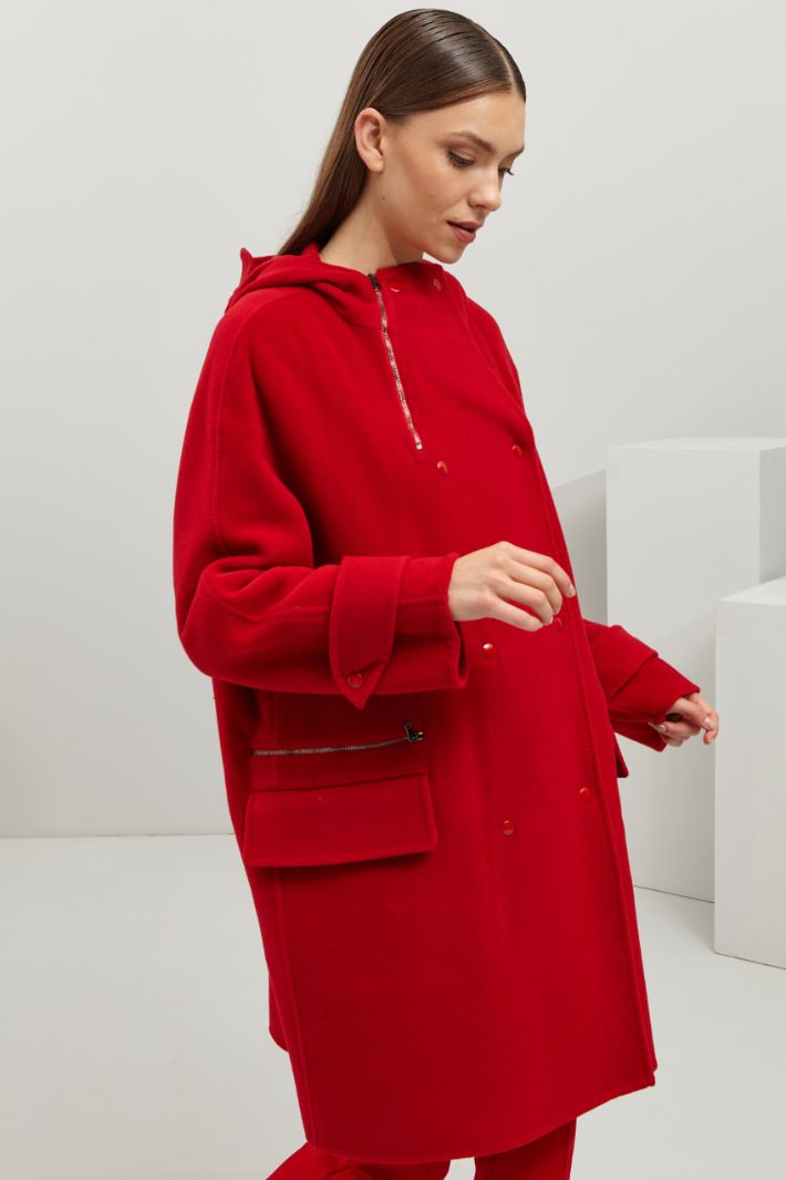Cappotto in panno doppio - ROSSO - Fashion Market - 2
