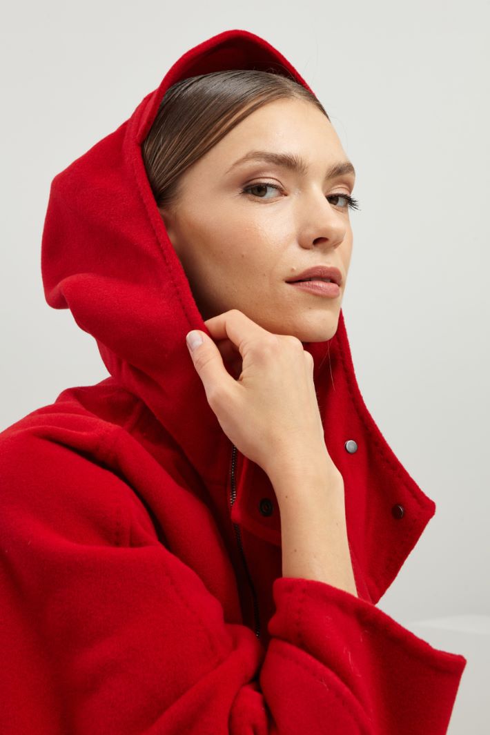 Cappotto in panno doppio - ROSSO - Fashion Market - 3