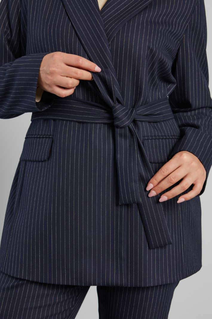 Blazer con bottoni automatici - BLU NOTTE BIANCO - Fashion Market - 3