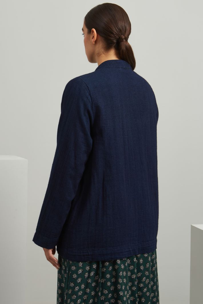 Giacca in cotone - BLU - Fashion Market - 4