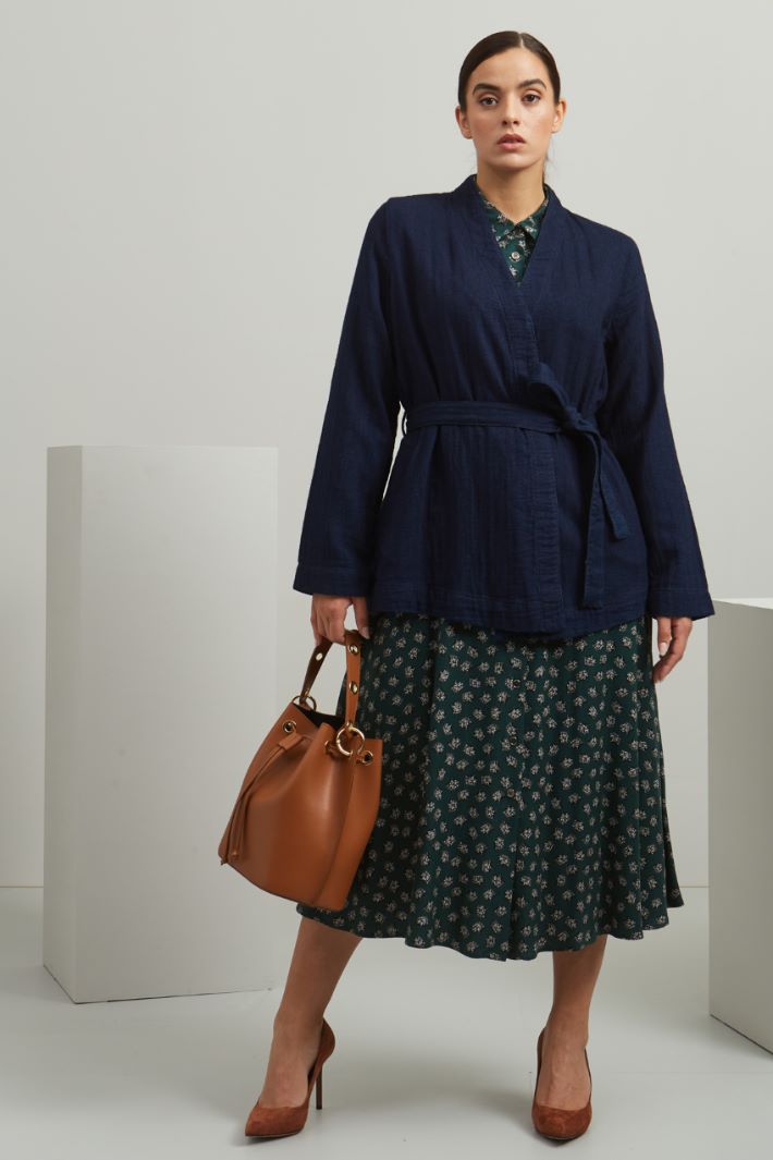 Giacca in cotone - BLU - Fashion Market