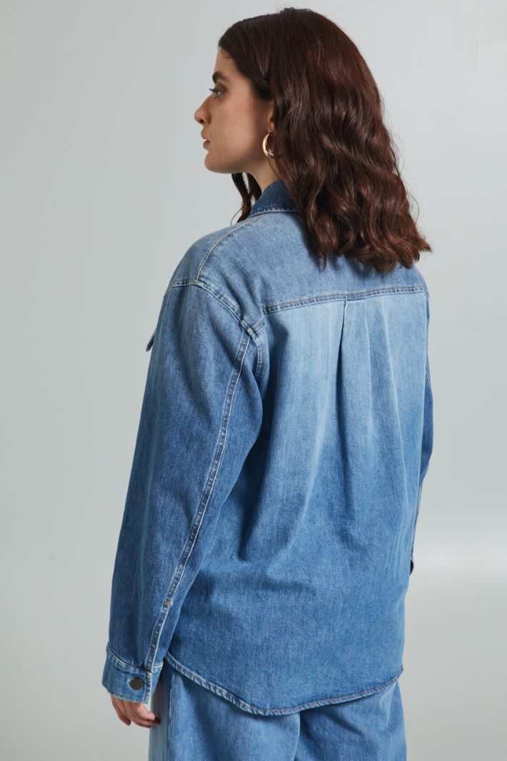 Giacca con maxi taschini - AZZURRO DENIM - Fashion Market - 4