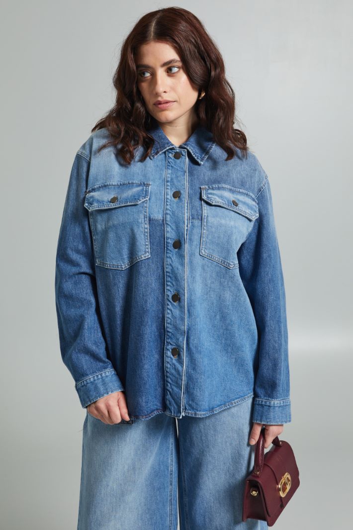Giacca con maxi taschini - AZZURRO DENIM - Fashion Market - 2