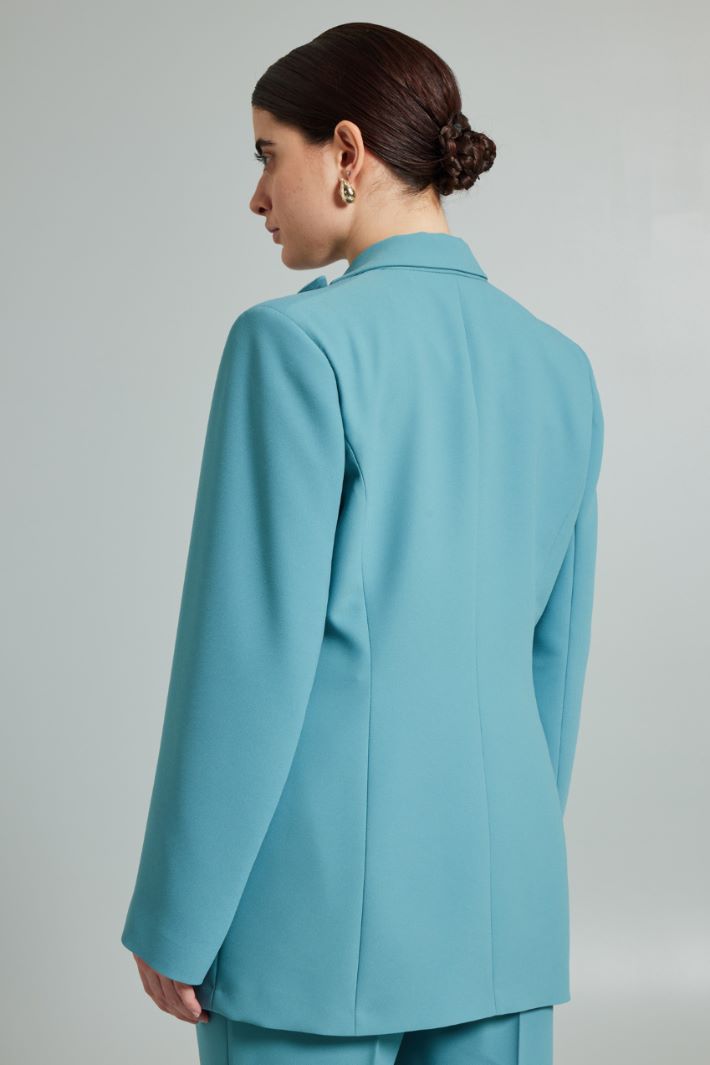 Blazer in enver satin - ACQUA MARINA - Fashion Market - 4