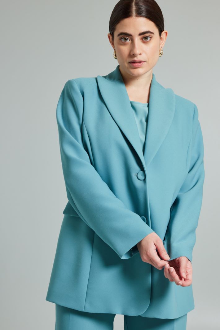 Blazer in enver satin - ACQUA MARINA - Fashion Market - 3