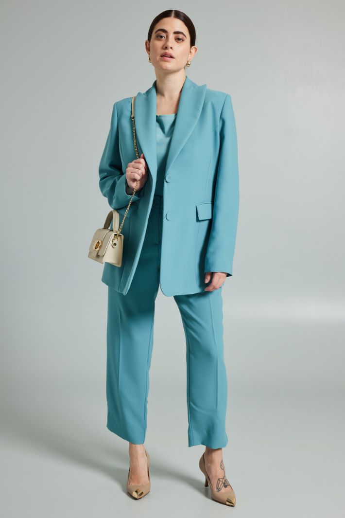 Blazer in enver satin - ACQUA MARINA - Fashion Market