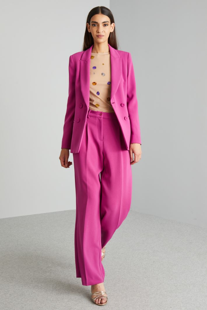 Blazer doppiopetto in cady - CICLAMINO - Fashion Market