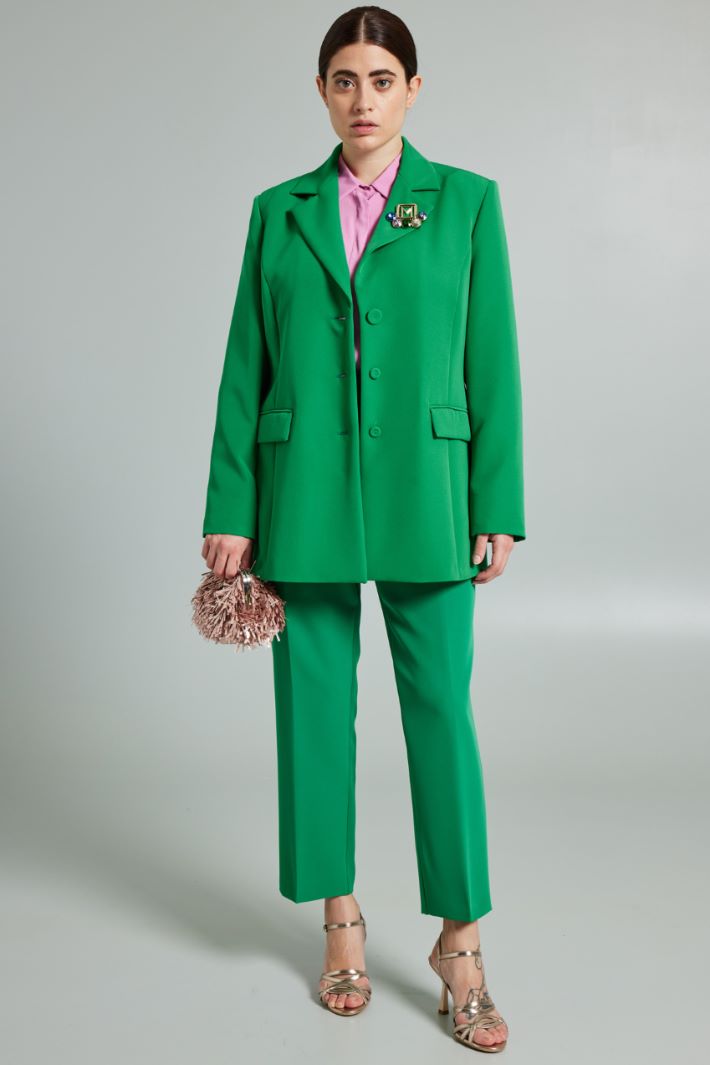 Blazer in tessuto fluido - VERDE PRATO - Fashion Market