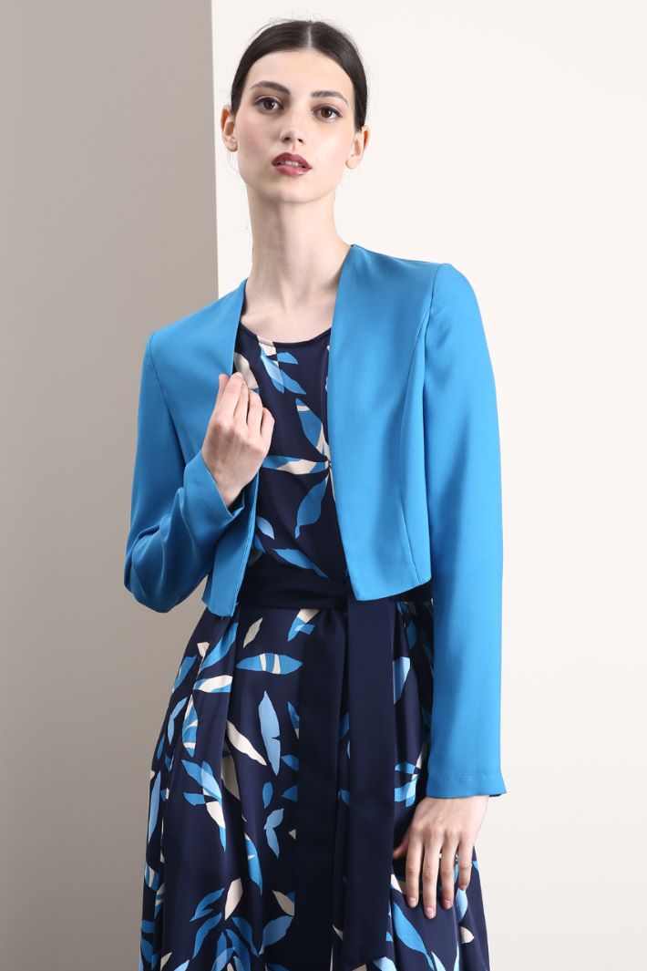 Bolero in cady leggero - AZZURRO - Fashion Market - 3